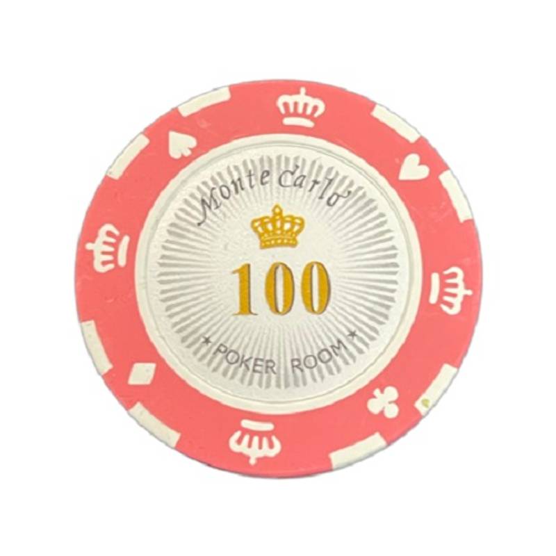 Hovedbilde Monte Carlo 14g clay sjetonger verdi 100 25 stk.